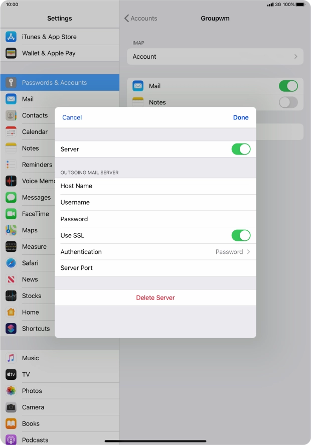 Press the indicator next to 