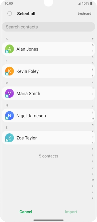 Press the field next to 