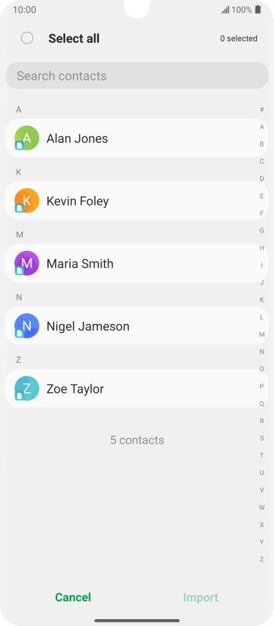 Press the field next to 