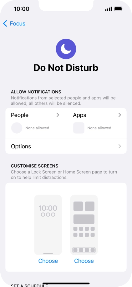 Press People and follow the instructions on the screen to select which contacts you would like to receive calls and notifications from when Do Not Disturb is turned on.