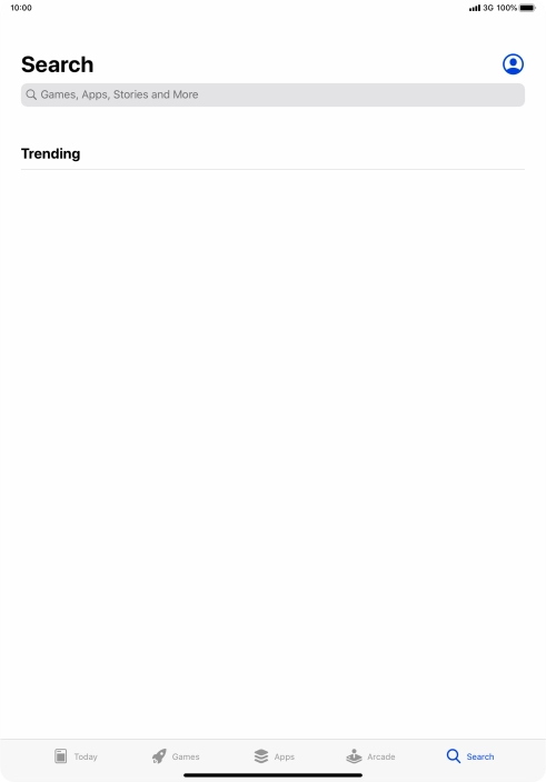 Press the search field.