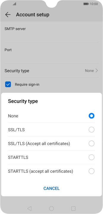 Press None to turn off the function.