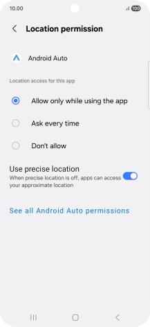 Press the required setting. Press the required setting.