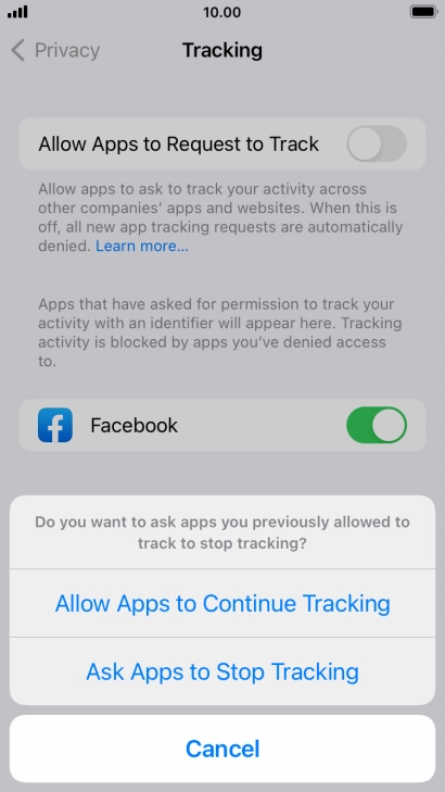 If you turn off the function, press the required setting.