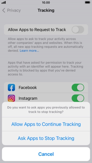 If you turn off the function, press the required setting.
