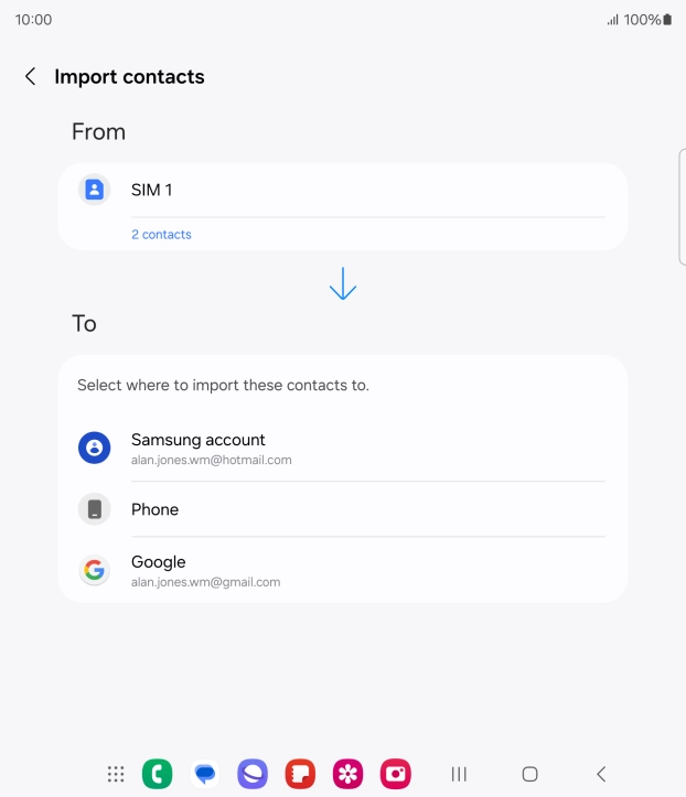 Press the required Google account.