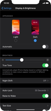 Press the indicator next to 