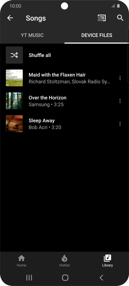 Press the required audio file.