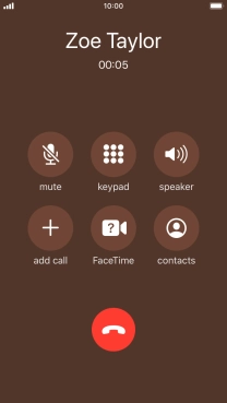 Press the end call icon to end the call.