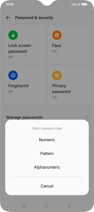 Press the required phone lock code and follow the instructions on the screen to create an additional phone lock code.