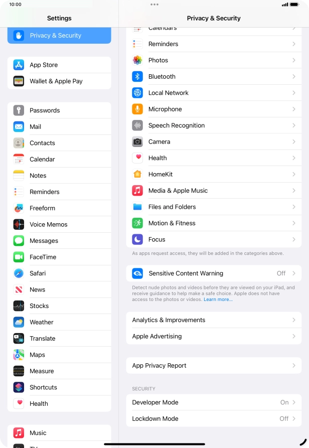Press App Privacy Report.