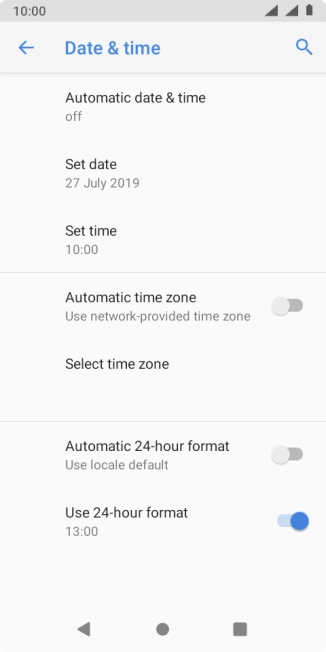 Press Automatic date & time.