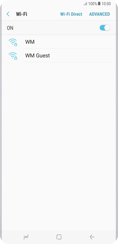 Press the required Wi-Fi network.