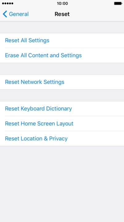 Press Reset All Settings.