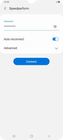 Key in the password for the Wi-Fi network and press Connect.