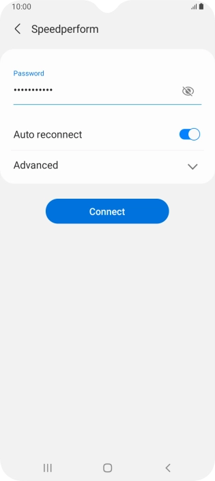 Key in the password for the Wi-Fi network and press Connect.