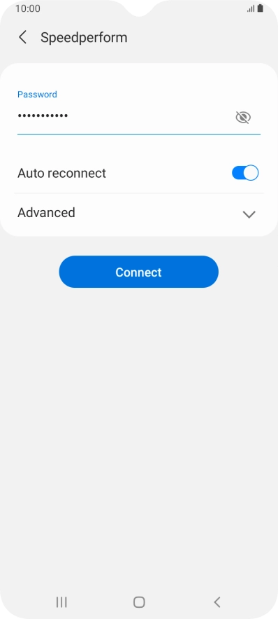 Key in the password for the Wi-Fi network and press Connect.