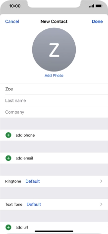Press Last name and key in the last name.