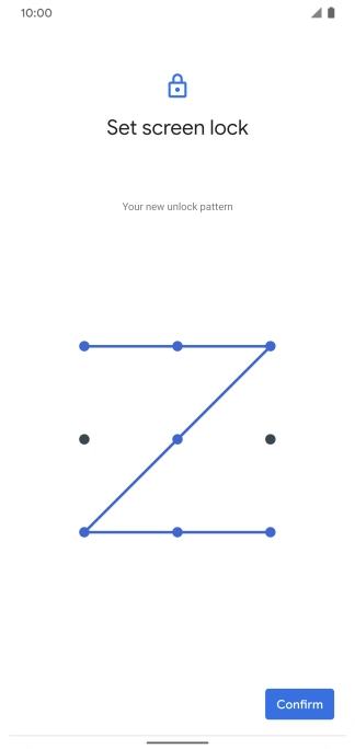 Repeat the selected phone lock code and press Confirm.