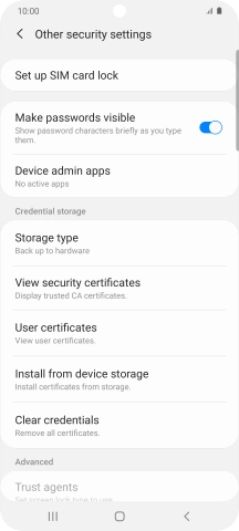 Press Set up SIM card lock.