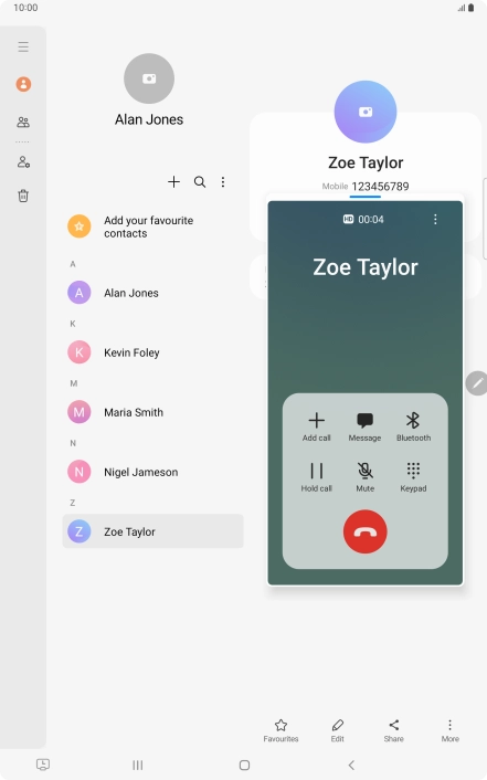 Press the end call icon.