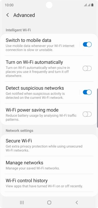 Press the indicator next to 