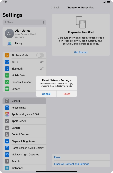 Press Reset. Press Reset.