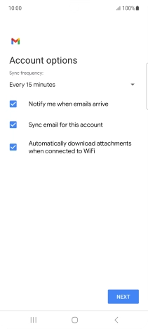 If this screen is displayed, you email account has been recognised and set up automatically. Follow the instructions on the screen to key in more information and finish setting up your phone.