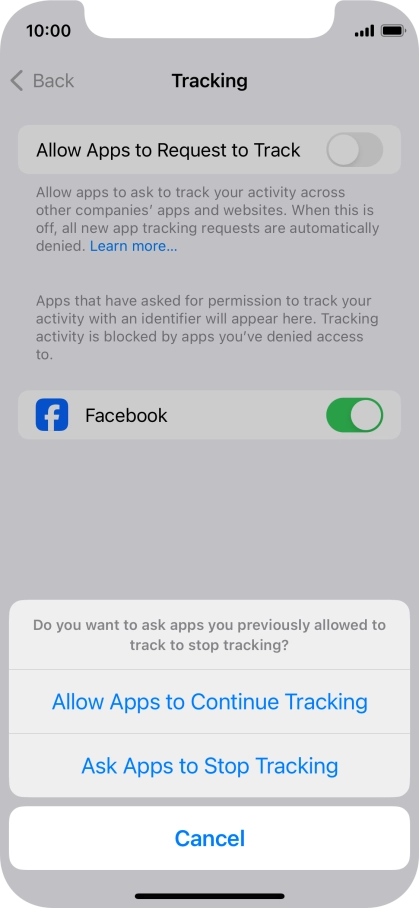 If you turn off the function, press the required setting.