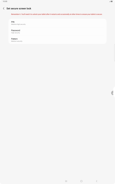 Press the required lock code and follow the instructions on the screen to create an additional lock code.