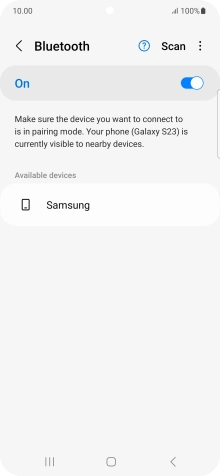 Press the required Bluetooth device and follow the instructions on the screen to pair the device with your phone.