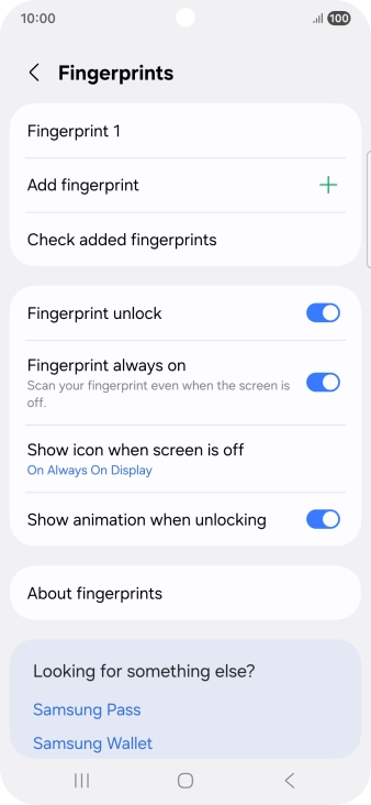 Press the indicators next to the required settings to turn them on or off.