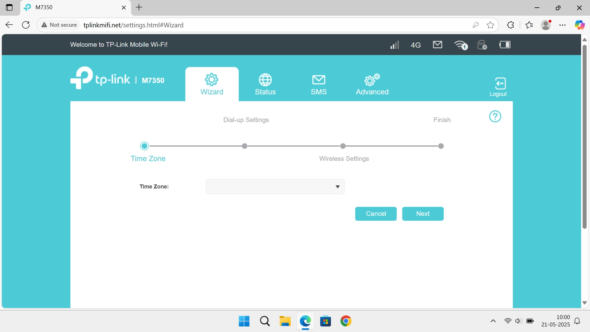 In Wizard you can review some of the basic router settings that you selected when you started using your router.