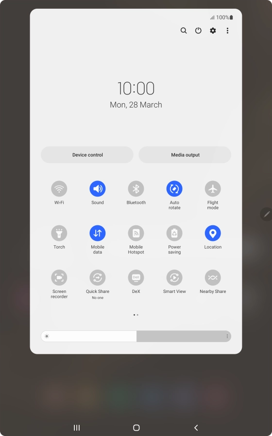 Press the settings icon.