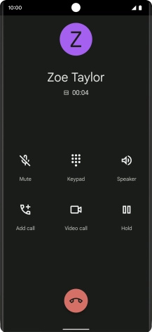 Press the end call icon.
