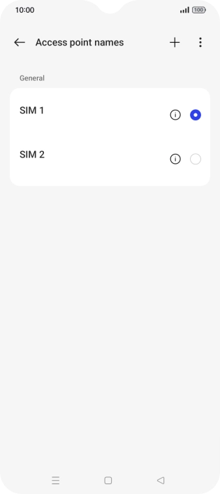 Press the field next to the data connection to activate it.
