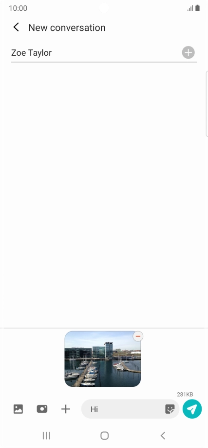 Press the send icon when you've finished your picture message.