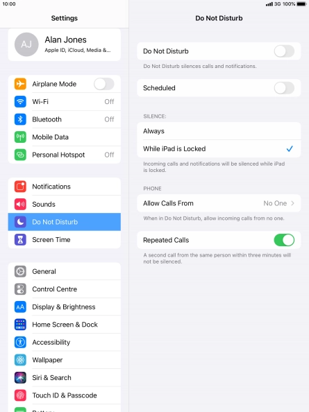 Press the indicator next to 