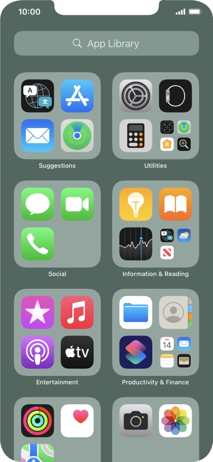 Press the required app.