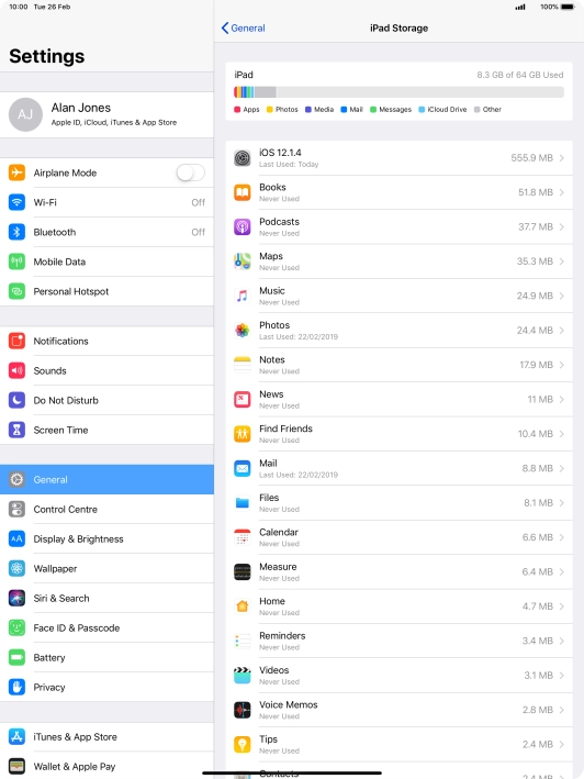 Press the required app.