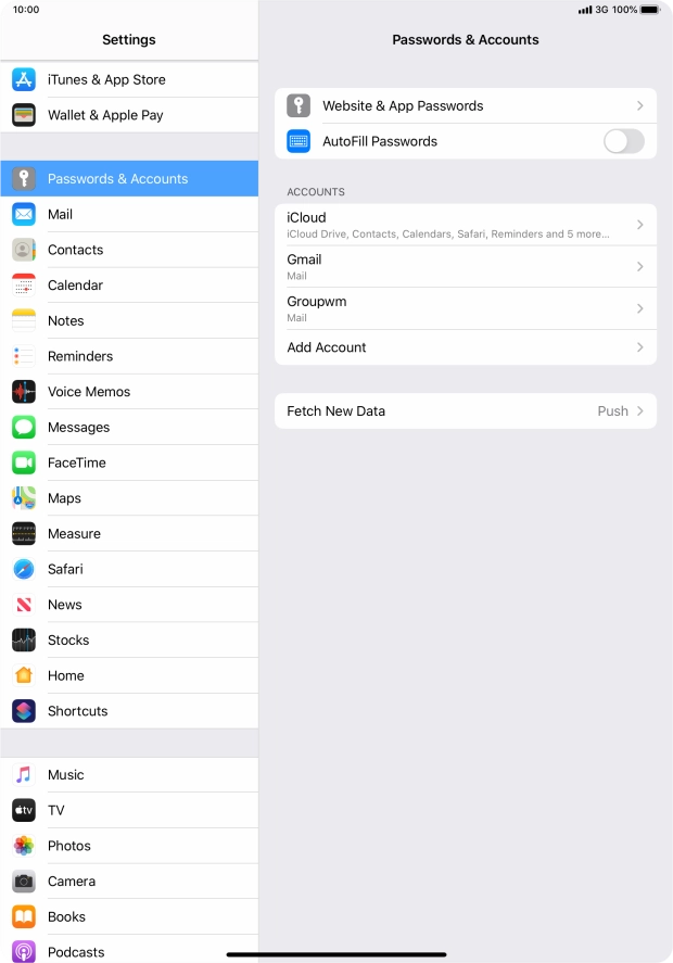 Press the required account. Press the required account.