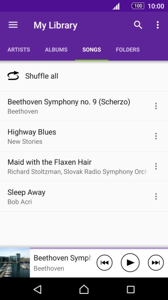 Press the required audio file.