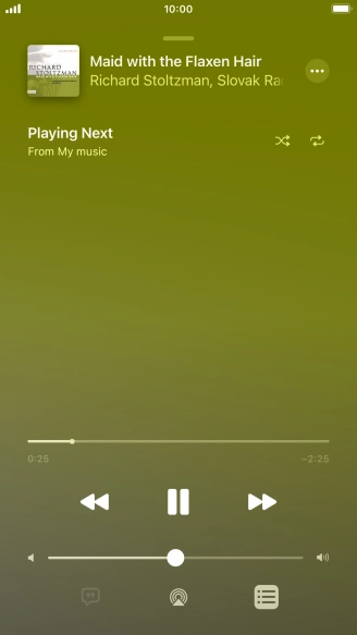 Press the shuffle icon to turn the function on or off.
