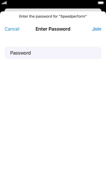Key in the password for the Wi-Fi network and press Join.