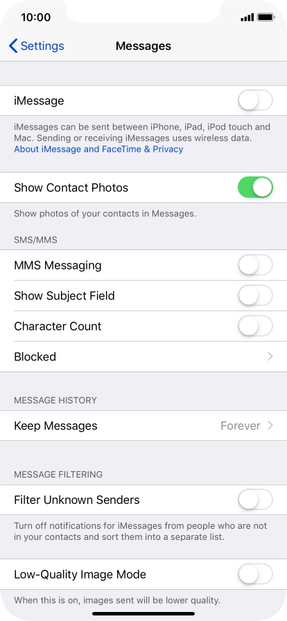 Press the indicator next to 