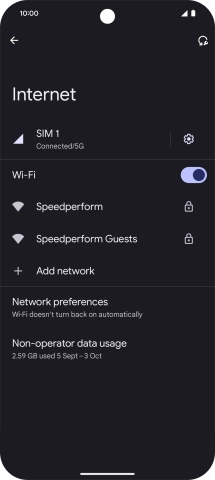 Press the required Wi-Fi network.