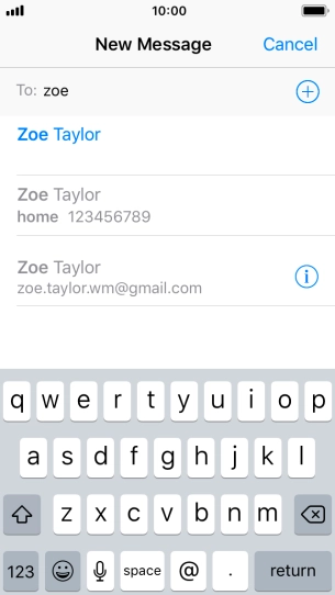 Press the required contact.
