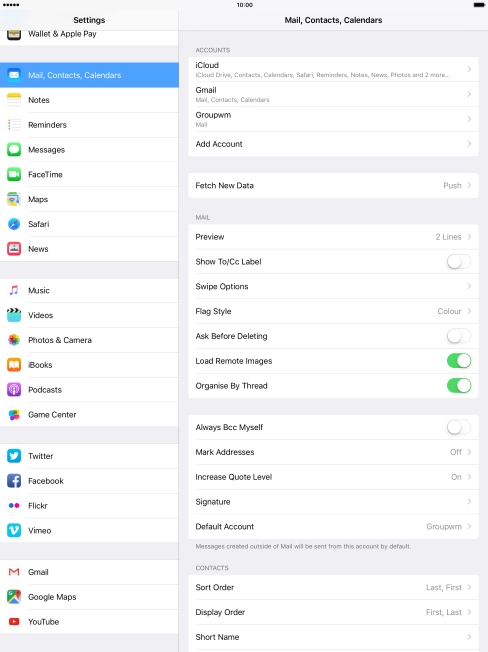 Press Add Account. Press Add Account.