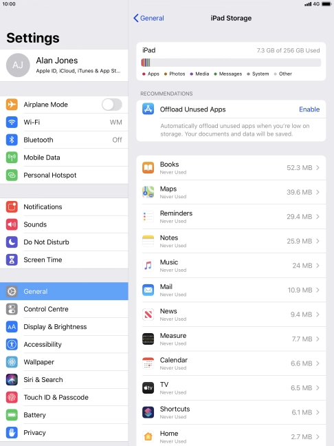 Press the required app.