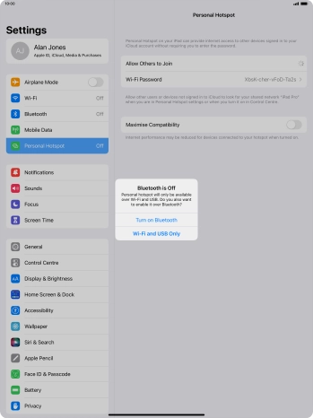 If Wi-Fi is turned on, press Wi-Fi and USB Only. If Wi-Fi is turned on, press Wi-Fi and USB Only.